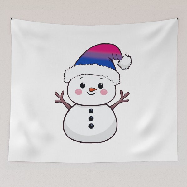 Item preview, Adorable Snowpal wearing an Bisexual Pride Santa Hat | Bi Pride Holiday Design designed and sold by Travelslightly.