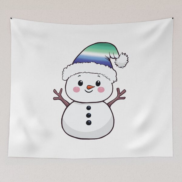 Item preview, Adorable Snowpal wearing an MLM Pride Santa Hat | MLM Pride Holiday Design designed and sold by Travelslightly.