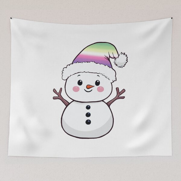 Item preview,  Adorable Snowpal wearing an Genderfae Pride Santa Hat | Genderdoe Pride Holiday Design designed and sold by Travelslightly.