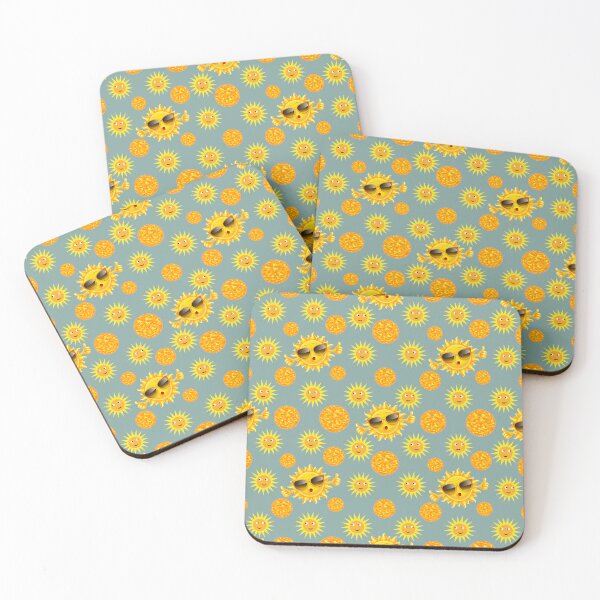 Item preview, Sunny Fun-Kissed Dreams: A cheerful pattern featuring sun faces with smiling expressions, radiating warmth and positivity. designed and sold by Grang Art Artistic Designs.