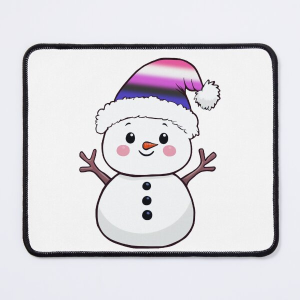 Item preview, Adorable Snowpal wearing an Genderfluid Pride Santa Hat | Genderfluid Pride Holiday Design designed and sold by Travelslightly.
