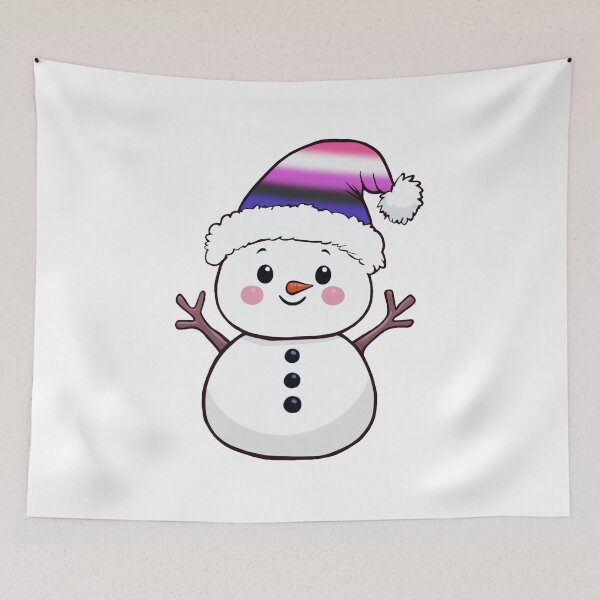 Item preview, Adorable Snowpal wearing an Genderfluid Pride Santa Hat | Genderfluid Pride Holiday Design designed and sold by Travelslightly.