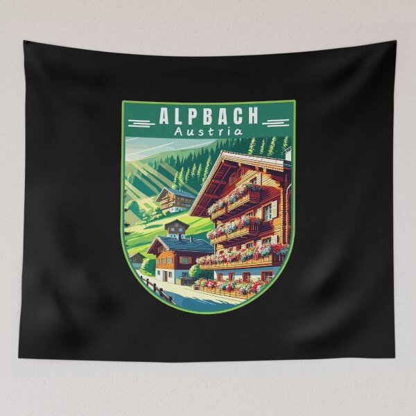 Item preview, Alpbach in Austria (Tirol) Retro Vector Art Travel Emblem designed and sold by MaateoDesign.