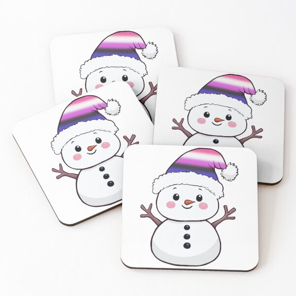 Item preview, Adorable Snowpal wearing an Genderfluid Pride Santa Hat | Genderfluid Pride Holiday Design designed and sold by Travelslightly.