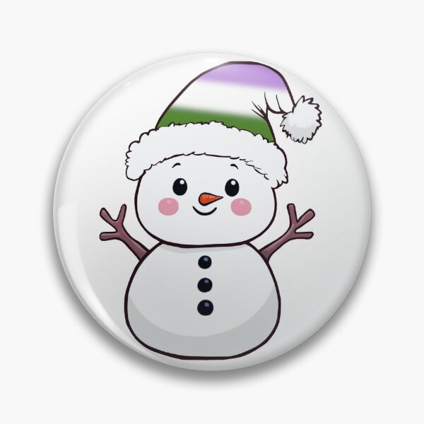 Item preview, Adorable Snowpal wearing an Genderqueer Pride Santa Hat | Genderqueer Pride Holiday Design designed and sold by Travelslightly.