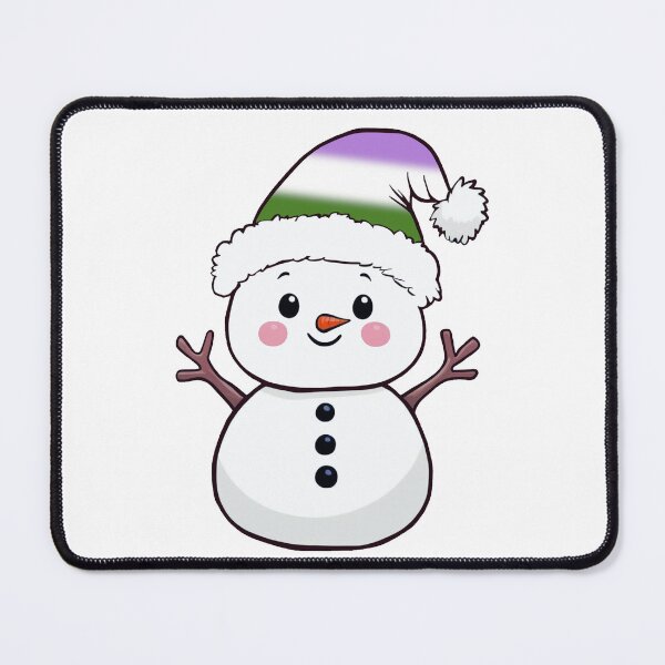 Item preview, Adorable Snowpal wearing an Genderqueer Pride Santa Hat | Genderqueer Pride Holiday Design designed and sold by Travelslightly.