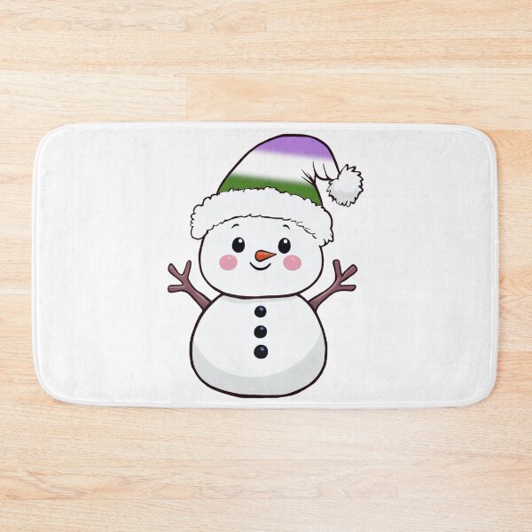 Item preview, Adorable Snowpal wearing an Genderqueer Pride Santa Hat | Genderqueer Pride Holiday Design designed and sold by Travelslightly.