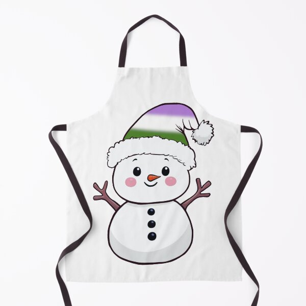 Aperçu de l'œuvre Adorable Snowpal portant un bonnet de Père Noël Genderqueer Pride | Genderqueer Pride Holiday Design créée et vendue par Travelslightly.