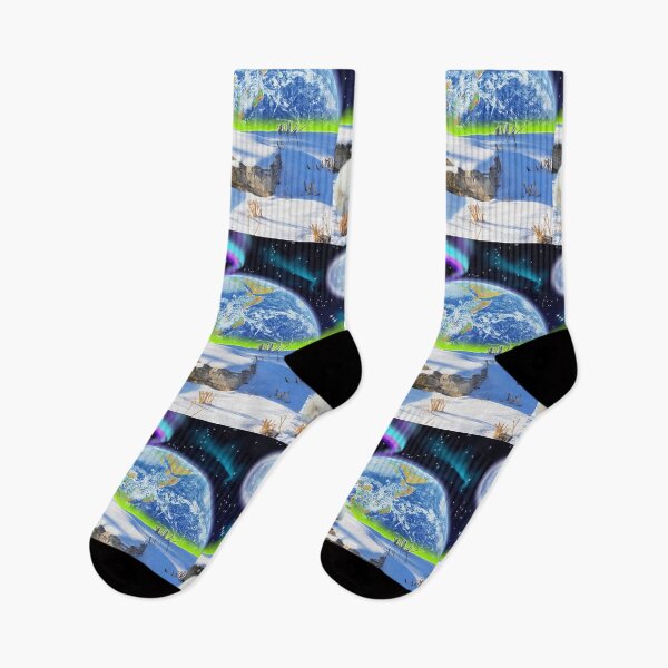 Item preview, Cute Polar Bear Cubs & Aurora designed and sold by Skye Ryan-Evans.