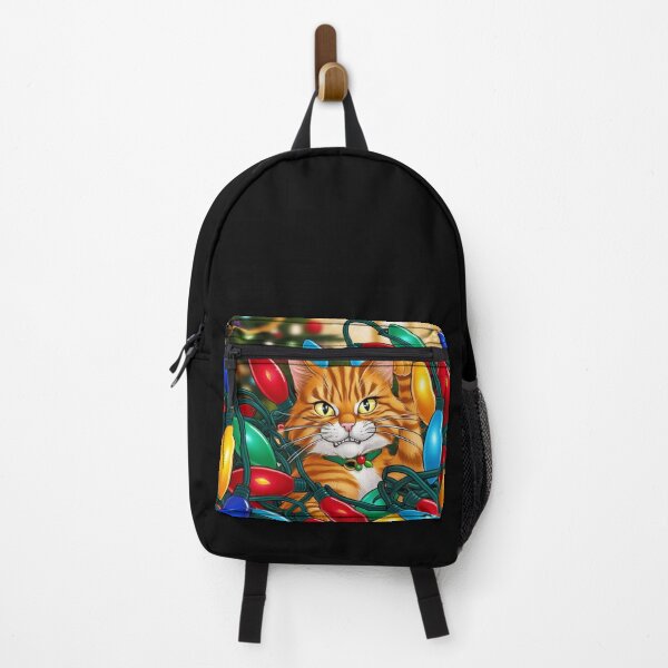 Item preview, Playful Cat in Festive Lights designed and sold by FurRealArt.