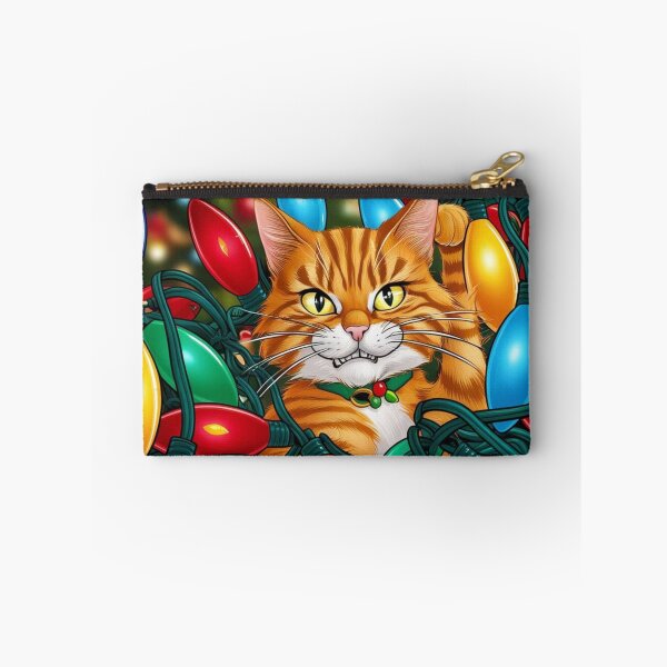 Item preview, Playful Cat in Festive Lights designed and sold by FurRealArt.