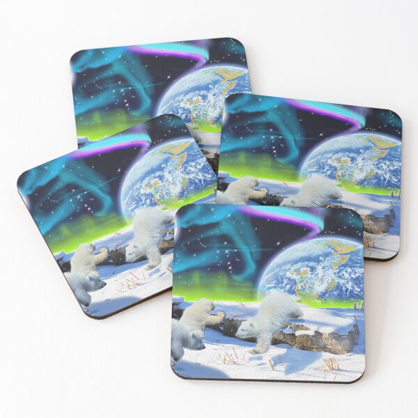 Item preview, Cute Polar Bear Cubs & Aurora designed and sold by Skye Ryan-Evans.