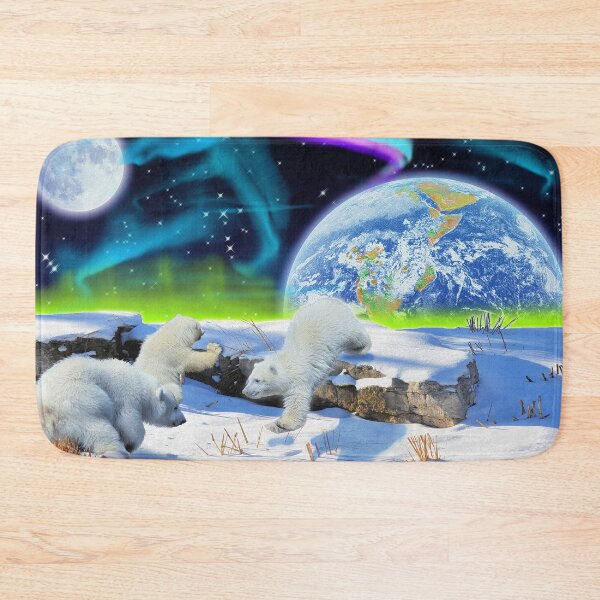 Item preview, Cute Polar Bear Cubs & Aurora designed and sold by Skye Ryan-Evans.