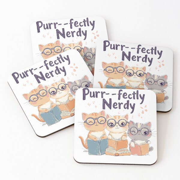 Item preview, Purr-fectly Nerdy Cute Cats with Books Glasses designed and sold by ArtRealms.