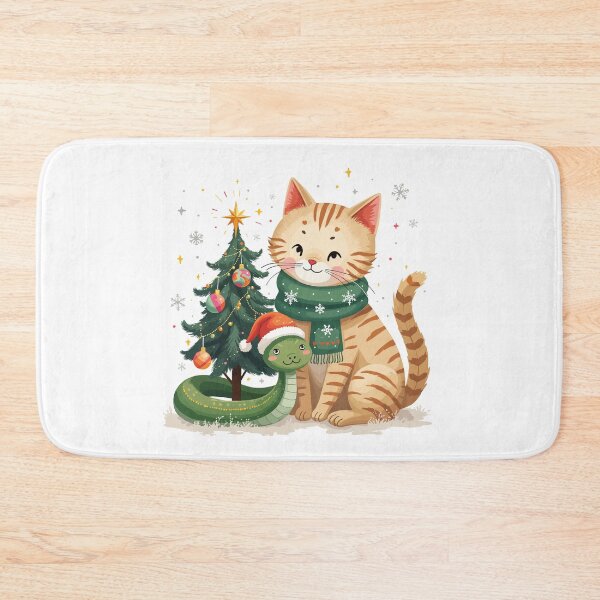 Item preview, snake christmas / cat and snake christmas designed and sold by Krasnovaovaova.