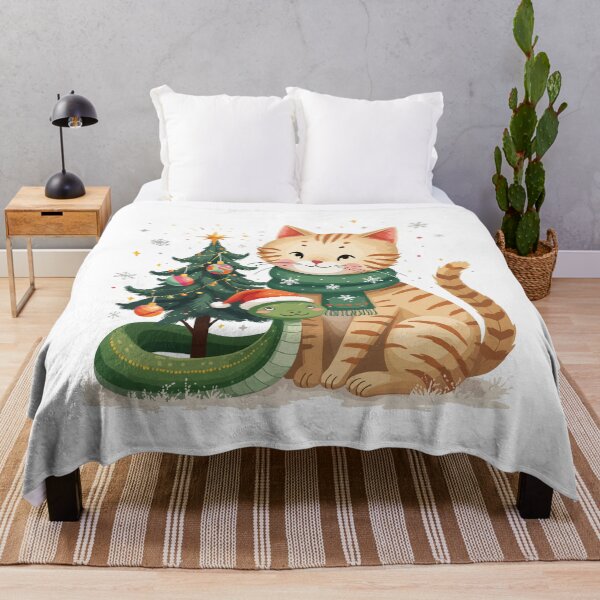 Item preview, snake christmas / cat and snake christmas designed and sold by Krasnovaovaova.