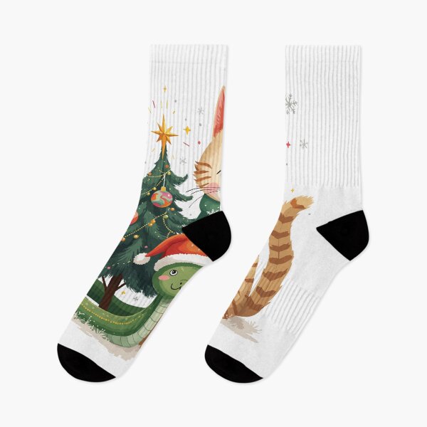 Item preview, snake christmas / cat and snake christmas designed and sold by Krasnovaovaova.