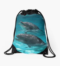 Doplhin Close up Drawstring Bag