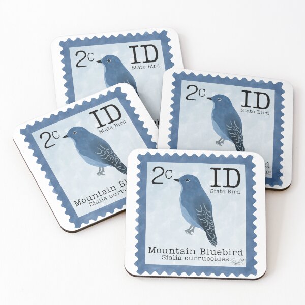 Item preview, Idaho State Bird: Mountain Bluebird Postage Stamp designed and sold by Marguerite Artistry.