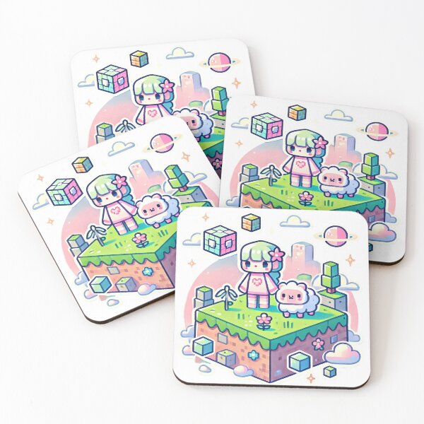 Item preview, Cute Pixel Art Island with Pastel Characters designed and sold by pixelpopplanet.
