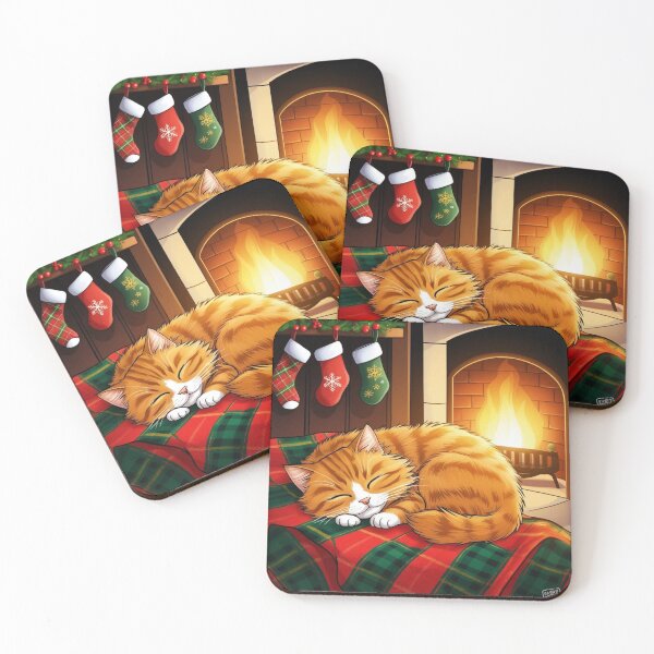 Item preview, Cozy Cat by the Fireplace designed and sold by FurRealArt.