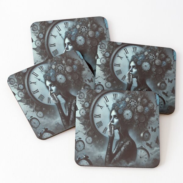 Item preview, AI generated surrealistic woman with clocks designed and sold by AI-this-is-AI.