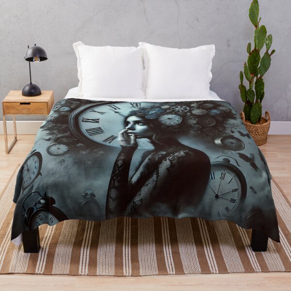 Item preview, AI generated surrealistic woman with clocks designed and sold by AI-this-is-AI.