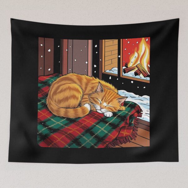 Item preview, Snuggled Up Cat by the Fire designed and sold by FurRealArt.