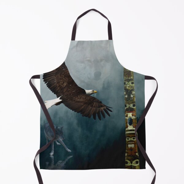 Item preview, Grey Wolf, Eagle & Haida Totem Pole Native Art Theme designed and sold by Skye Ryan-Evans.
