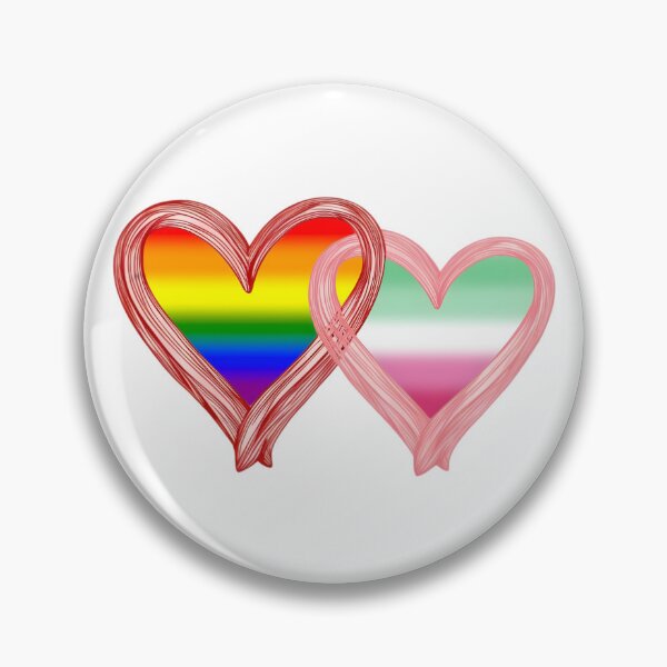 Item preview, Interlocking Pride Hearts – LGBTQ Rainbow Flag and Abrosexual Flag designed and sold by Travelslightly.