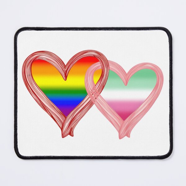 Item preview, Interlocking Pride Hearts – LGBTQ Rainbow Flag and Abrosexual Flag designed and sold by Travelslightly.