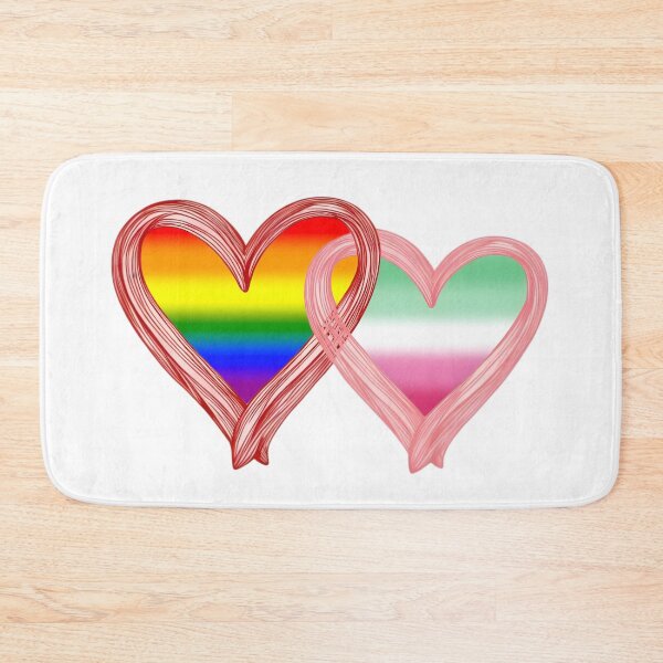 Item preview, Interlocking Pride Hearts – LGBTQ Rainbow Flag and Abrosexual Flag designed and sold by Travelslightly.