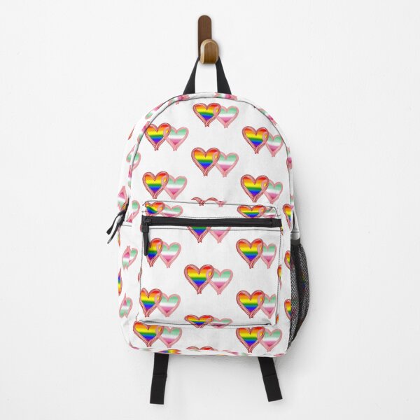 Item preview, Interlocking Pride Hearts – LGBTQ Rainbow Flag and Abrosexual Flag designed and sold by Travelslightly.