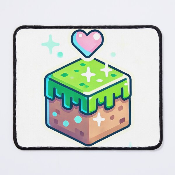 Item preview, Pixel Art Cube with Heart and Sparkles designed and sold by pixelpopplanet.