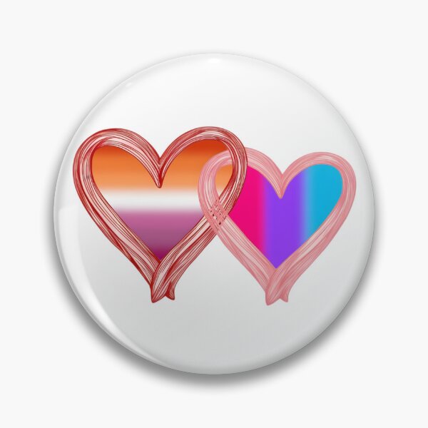 Item preview, Interlocking Pride Hearts – Androgynous Flag and Lesbian Flag designed and sold by Travelslightly.
