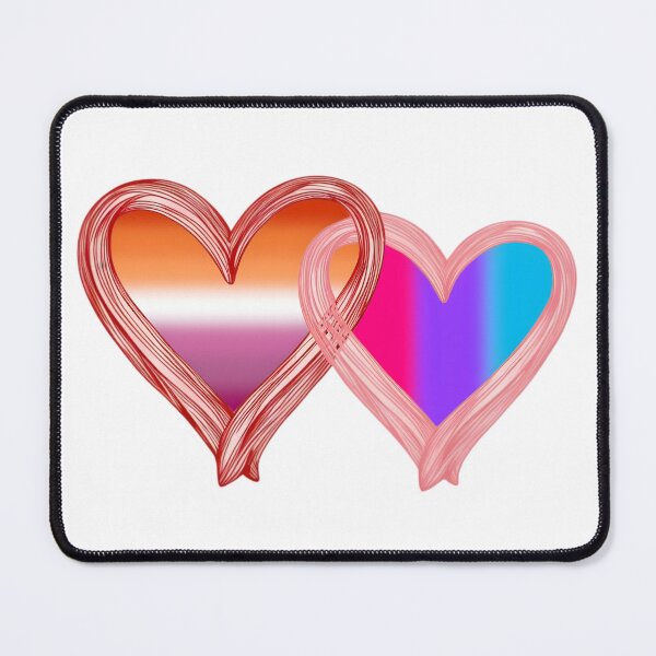 Item preview, Interlocking Pride Hearts – Androgynous Flag and Lesbian Flag designed and sold by Travelslightly.