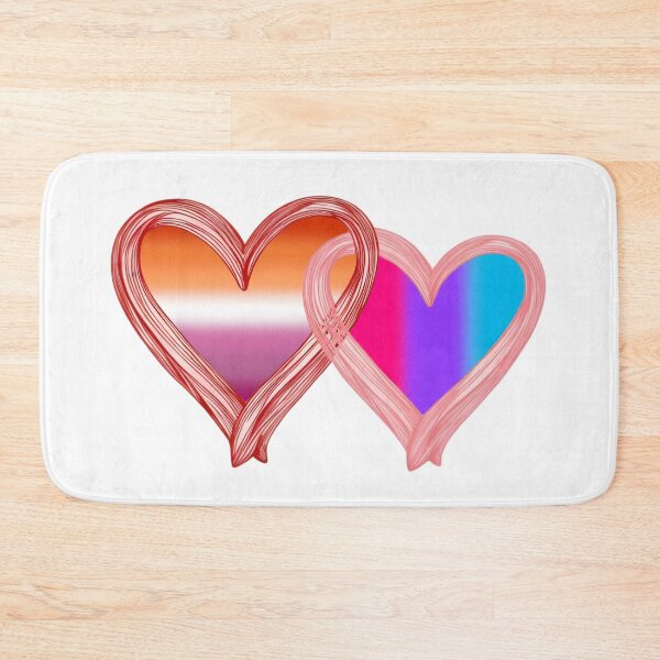 Item preview, Interlocking Pride Hearts – Androgynous Flag and Lesbian Flag designed and sold by Travelslightly.