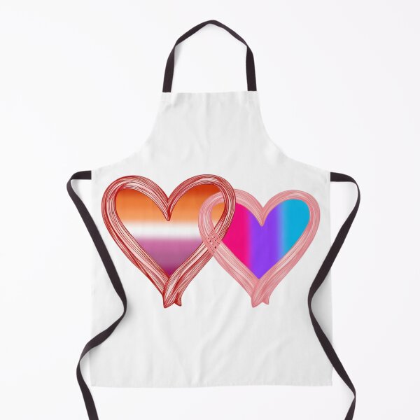 Item preview, Interlocking Pride Hearts – Androgynous Flag and Lesbian Flag designed and sold by Travelslightly.