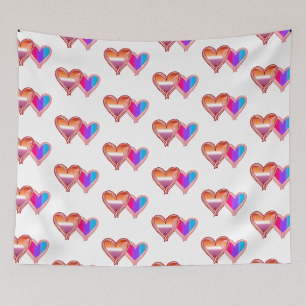 Item preview, Interlocking Pride Hearts – Androgynous Flag and Lesbian Flag designed and sold by Travelslightly.