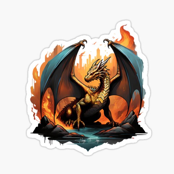 Item preview, T-Shirt-Design mit Drachenlogo designed and sold by heggis030.