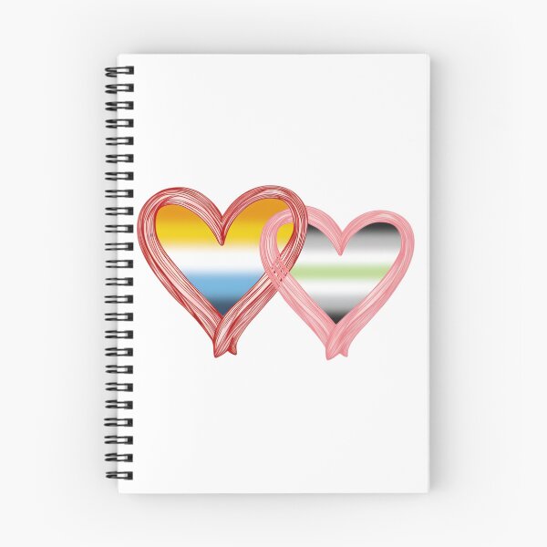 Item preview, Interlocking Pride Hearts – AroAce Flag and Agender Flag designed and sold by Travelslightly.