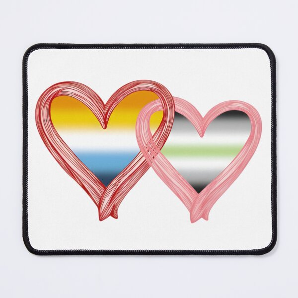 Item preview, Interlocking Pride Hearts – AroAce Flag and Agender Flag designed and sold by Travelslightly.
