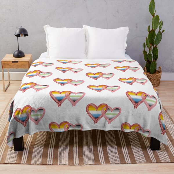 Item preview, Interlocking Pride Hearts – AroAce Flag and Agender Flag designed and sold by Travelslightly.