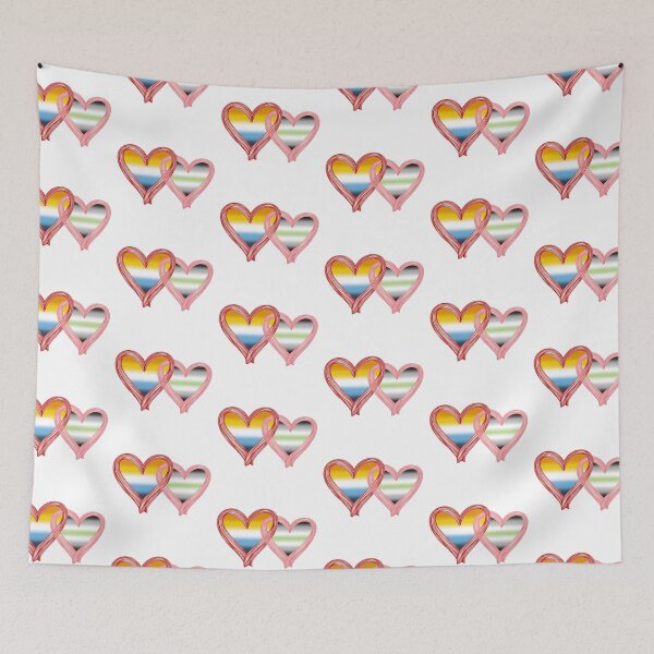 Item preview, Interlocking Pride Hearts – AroAce Flag and Agender Flag designed and sold by Travelslightly.