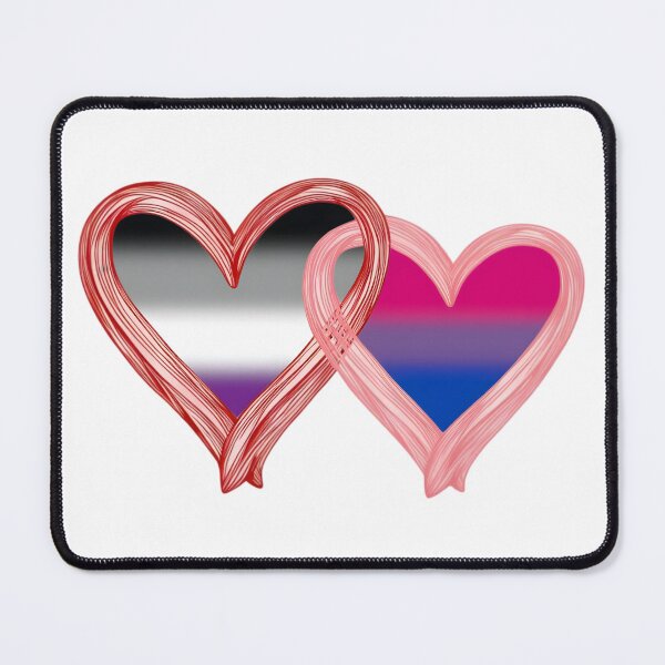 Item preview, Interlocking Asexual Biromantic Pride Hearts – Asexual Flag and Bi Flag designed and sold by Travelslightly.