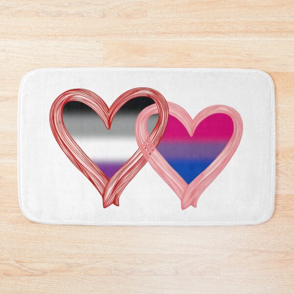 Item preview, Interlocking Asexual Biromantic Pride Hearts – Asexual Flag and Bi Flag designed and sold by Travelslightly.