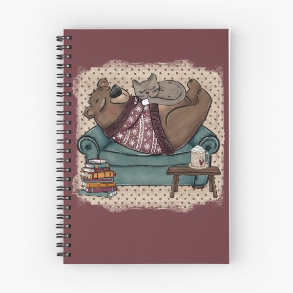 Item preview, Bear and Cat Reading and Napping, Cozy Winter Decor, Hot Cocoa designed and sold by MerchSearchCO.