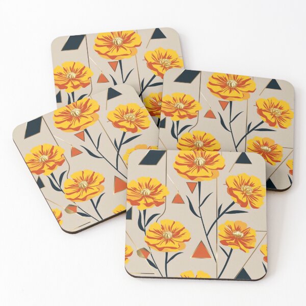 Item preview, Modern Elegance: Marigolds and Geometric Harmony designed and sold by MyriadVoices.