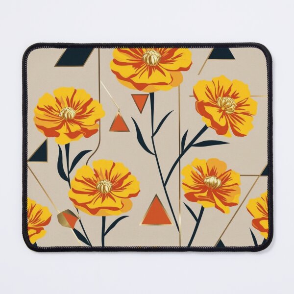 Item preview, Modern Elegance: Marigolds and Geometric Harmony designed and sold by MyriadVoices.