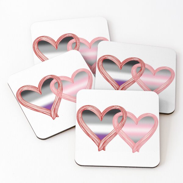 Item preview, Interlocking Asexual Demigirl Pride Hearts – Asexual Flag and Demigirl Flag designed and sold by Travelslightly.